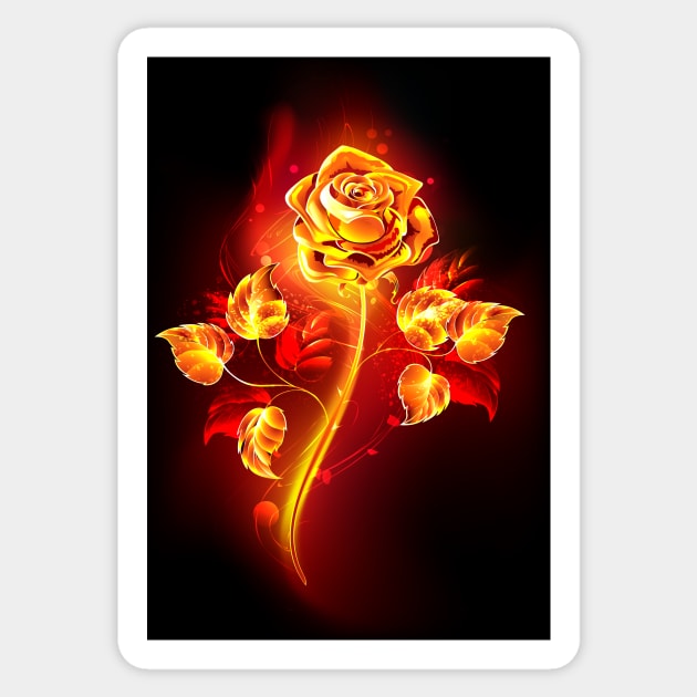 Fire Rose Sticker by Blackmoon9